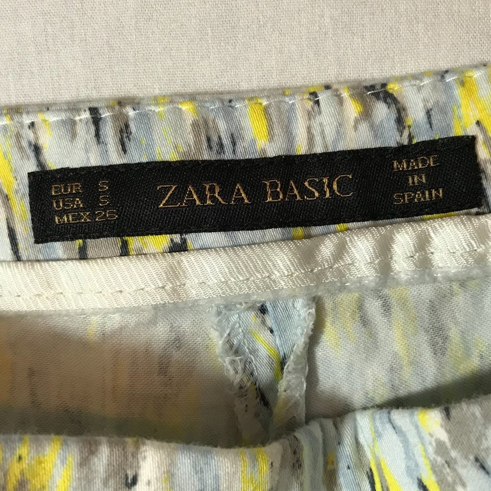 Zara Basic Blue & Yellow Multicolor Form Fit Pants - Picture 9 of 9